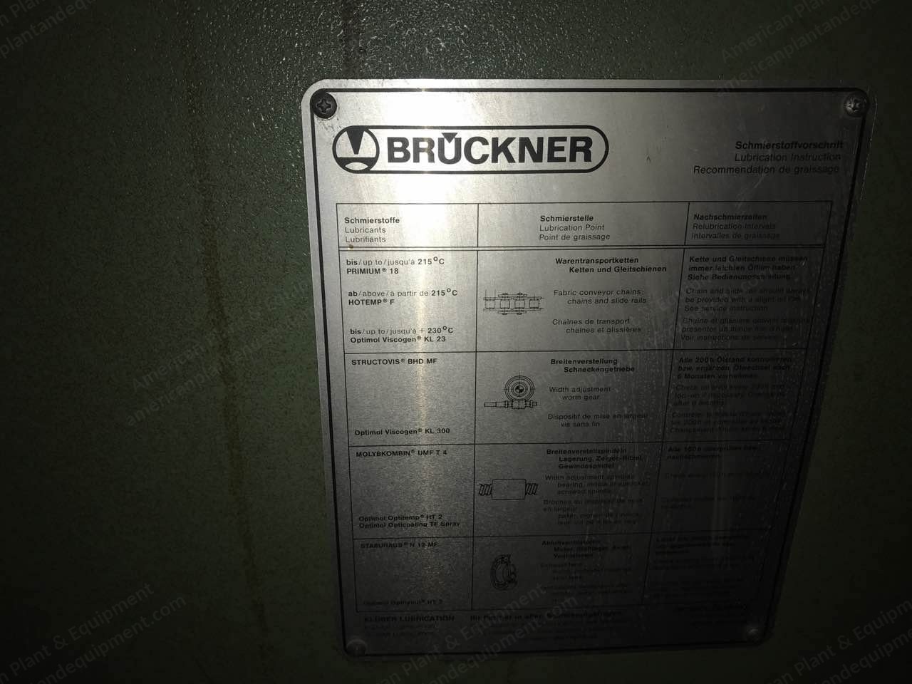 Bruckner Stenter, 1800mm, 7 Chambers, Oil Heated, Vertical Pin Chain, 1997