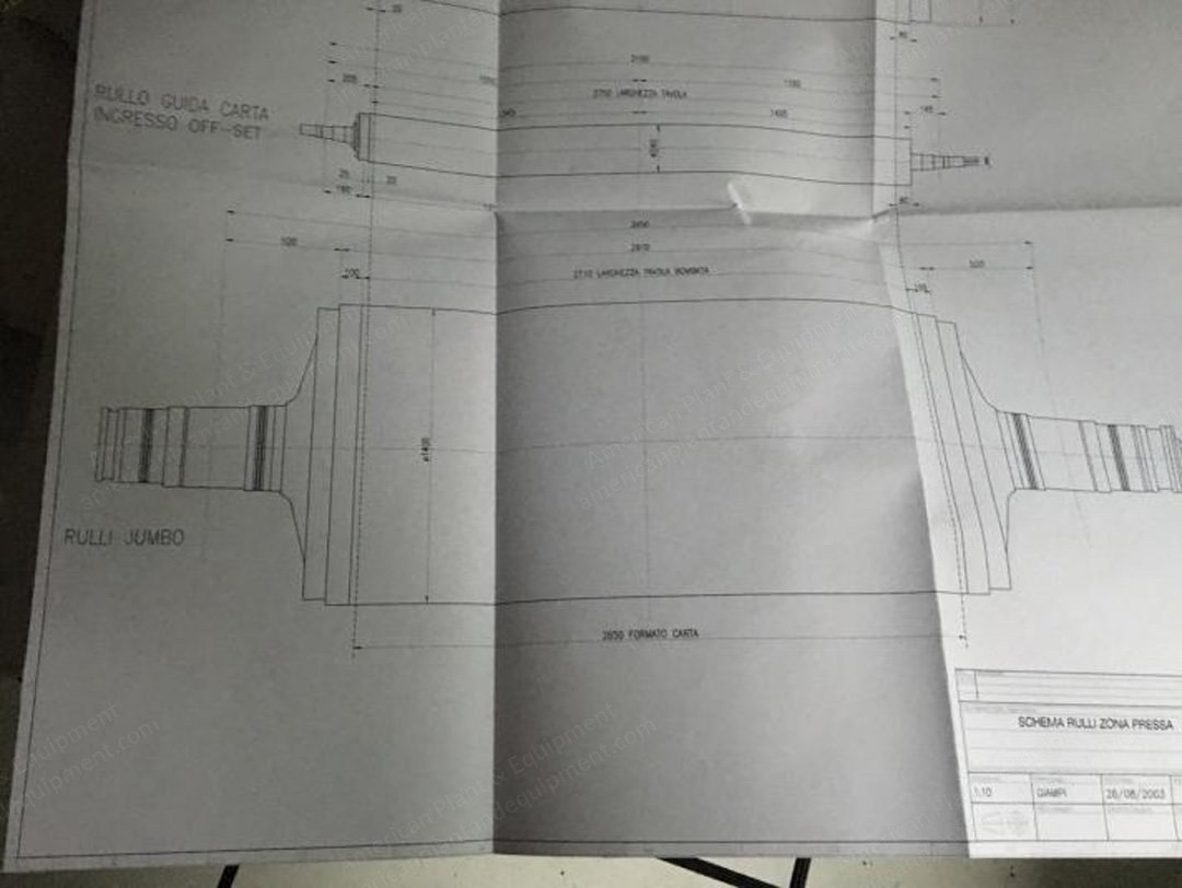 VAS, Jumbo Press, 2003, Table Width 2710mm, Net Trim 2650mm, Linear Nip Pressure 400 KN/M