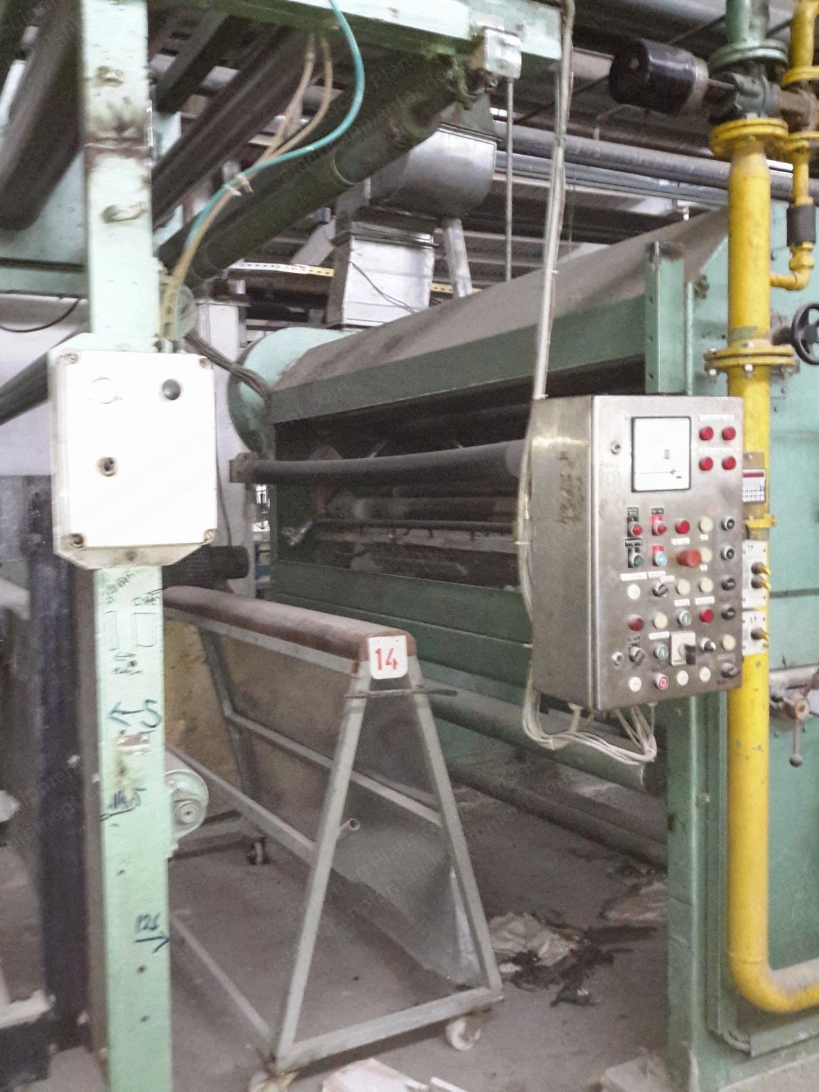 Osthoff Singeing Machine, 2200mm Working Width, 1999, with Sizing Chamber, Double Burners, Padder