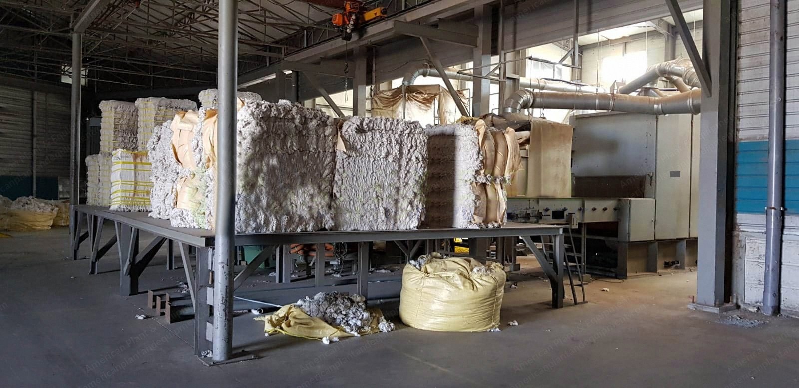 Trutzschler, Rieter, Ohara, Platt, Cotton Waste and Yarn Waste Automatic Recycling Plant, 1990 to 2010, 45.6 Ton/Day Capacity, 452 kW