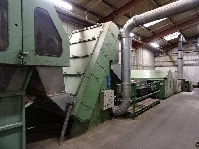 Tatham, Bale Opening and Blending Line, 1988, 1800mm Hopper, 2000mm Fearnaught Opener, 2x HDB Mixing Bins, Ken Mills T60 Bale Press