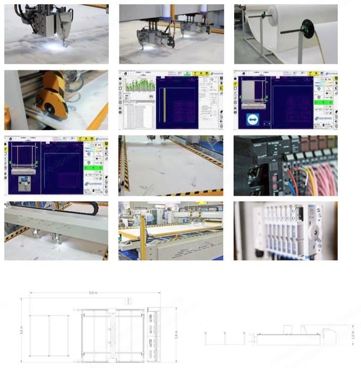 NovaStar, Double Head Single Needle Continuous Panel Quilter, 2400x2600mm Stitch Area, 2650mm Fabric Width