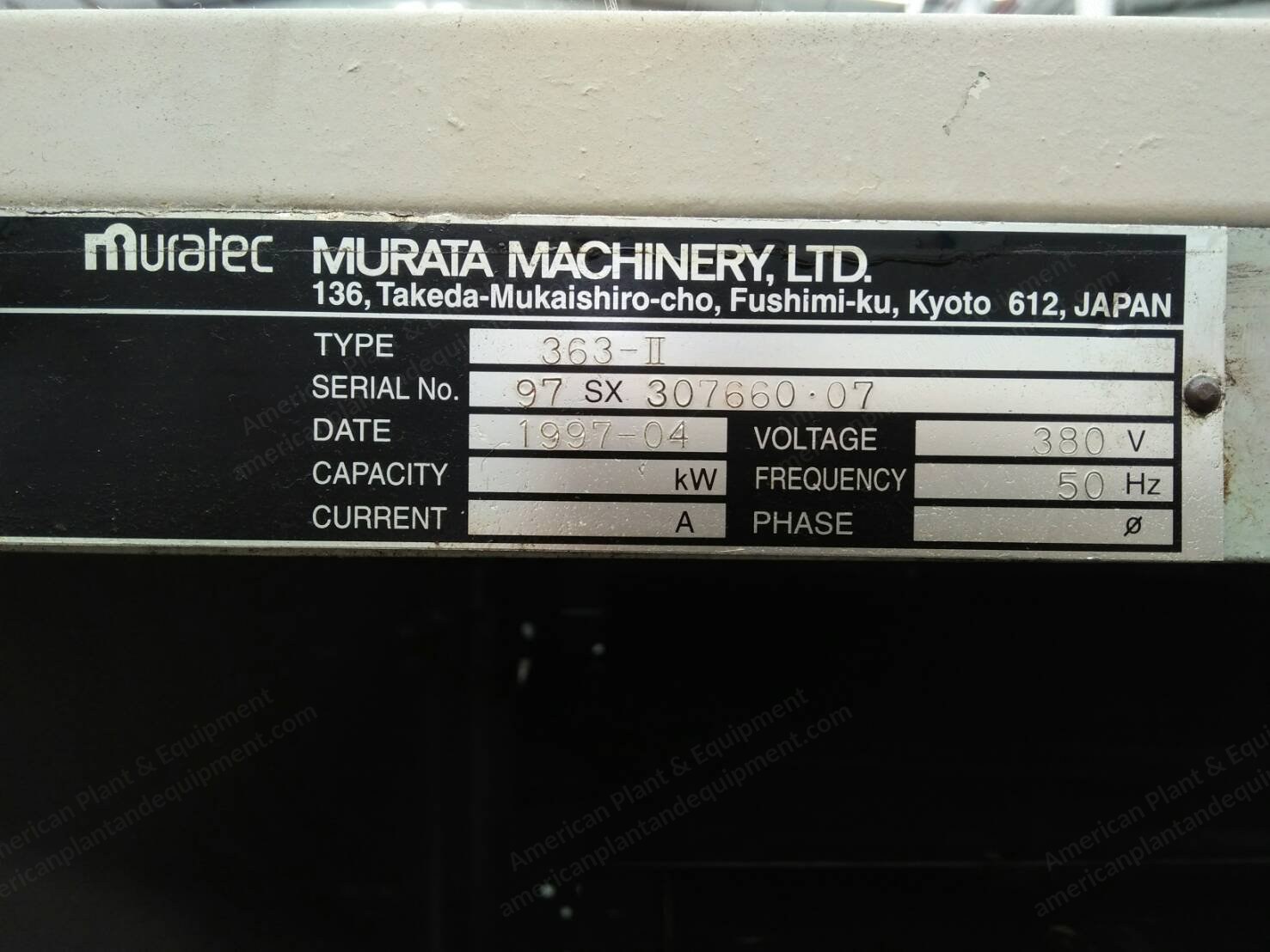 Murata, 363-II, 1997, 128 Spindles, 166mm Dimension Ports