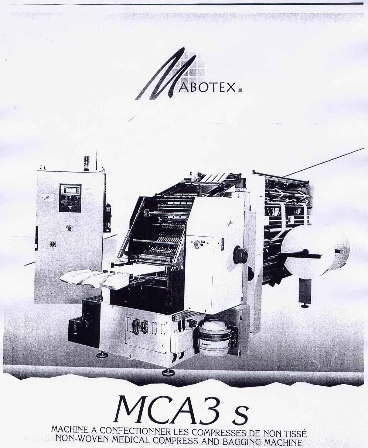 Mabotex, MCA3, 1997, Nonwoven Medical Compress and Bagging Machine, 400mm Working Width, 4 Tracks