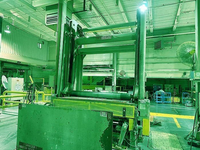 Cameron, 88 Inch Rewinder, 60 Inch Rewind, Lowering Table, Tidland Knives