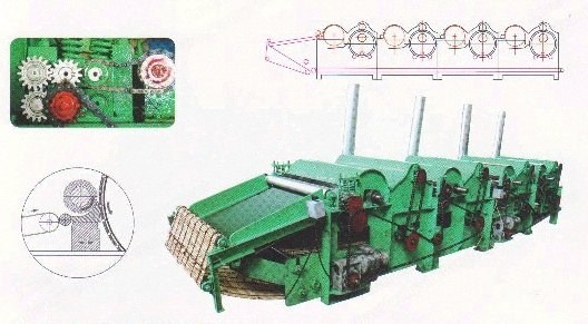 NovaStar, RS118, Cotton Waste Recycling Machine, 150-180 kg/hr, 400mm Roller, 6 Fans