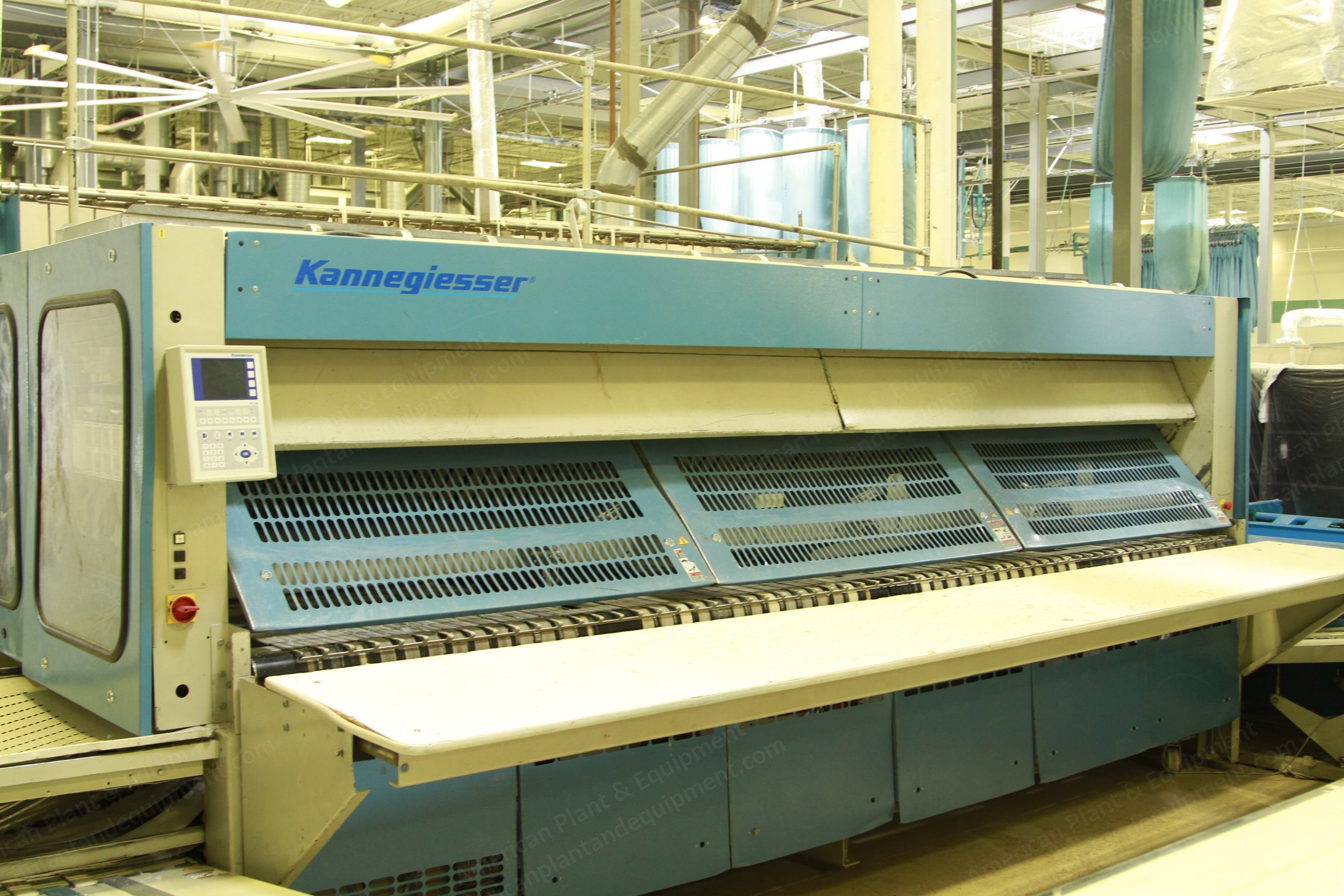 Kannegiesser, 2007, 157" Wide Feeder Ironer Folder, Steam Heated, 1-78" Roll, 2 Stackers