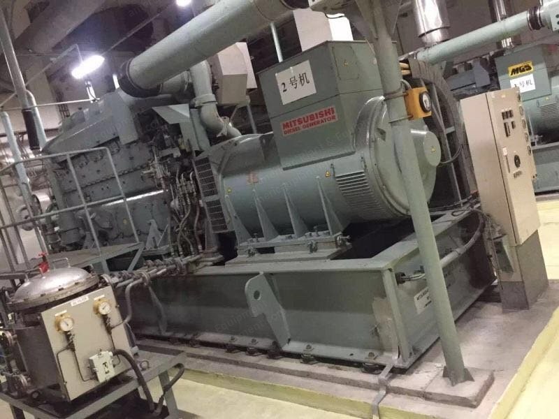 Mitsubishi, S6U-PTA, 2001, 1250 kVA, 50Hz, 400V, Diesel/HFO Generator