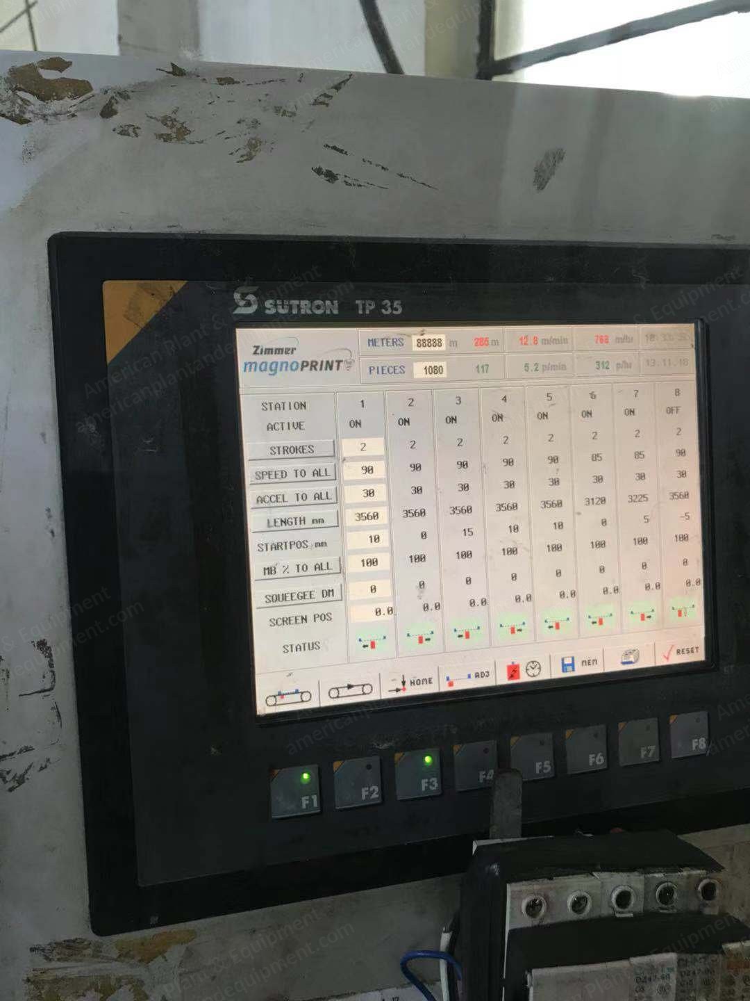 Zimmer Flat Bed Printing Machine, 2005, 2650mm Working Width, 10 Colors, 3 Chambers