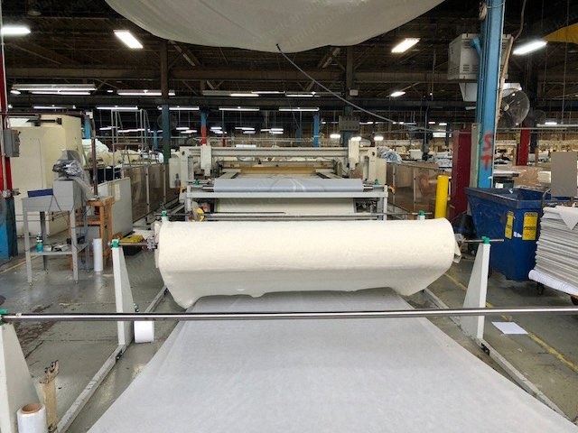 KSL Sondermaschinenbau, Continuous Feed Panel Quilter, 2006, 108 inch Max Sew Width, 2 Heads, 3000 RPM