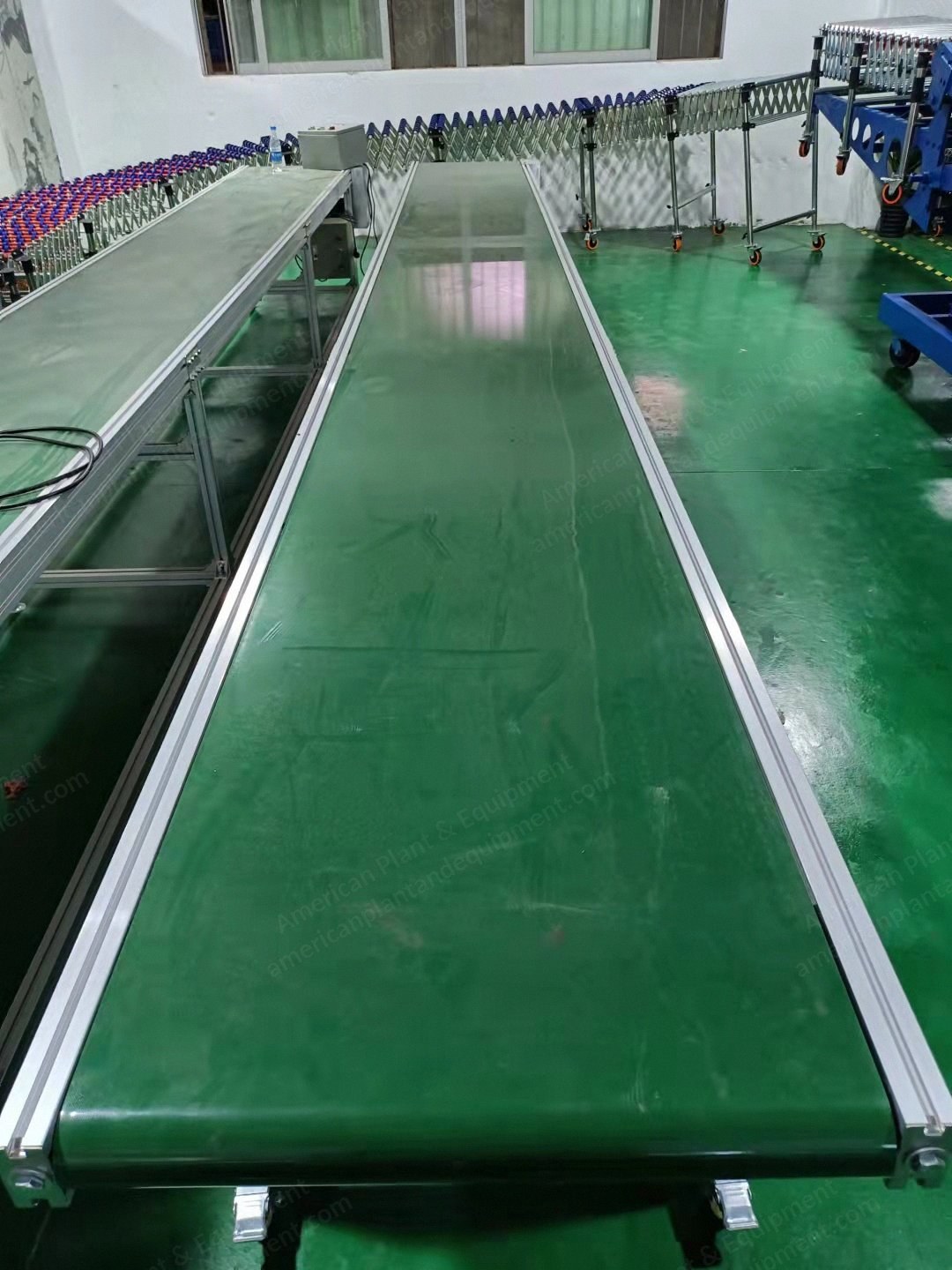 NovaStar, MH258, PVC Belt Conveyor, Width 2100mm, Length 5000mm, 3mm Green PVC, Height Adjustable