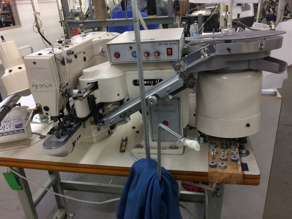 Juki, LK-1903, Electronic Lockstitch Button Sewing Machine, with Il Seung BR-120B/J/S Button Robot, 220V