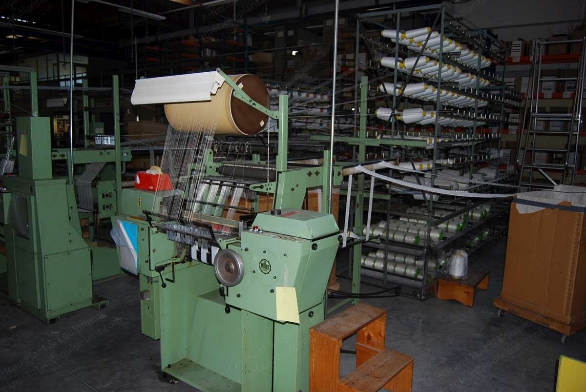 Muller Frick, RD, 1989, Crochet Machine, 500mm Working Width, Mudata, Bobbin Creel