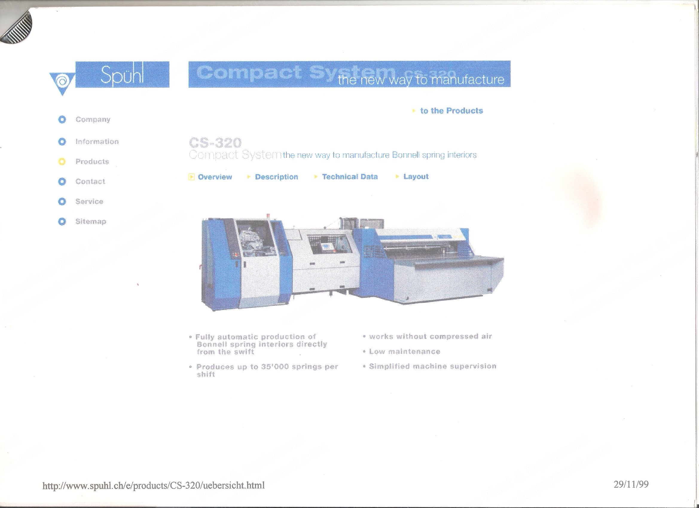Spuhl, CS-320, 2001, Transfer Machine, Coiler, Assembler