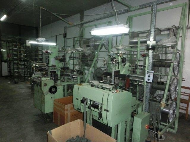 Jacob Muller Narrow Fabric Weaving Machines, 1995 to 2001, with Benninger Bentronic Section Warper, 2000