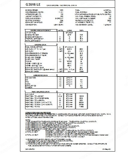 Caterpillar, G3516, 2008, 0.85MW, Natural Gas Fuel, 60Hz, 4160V