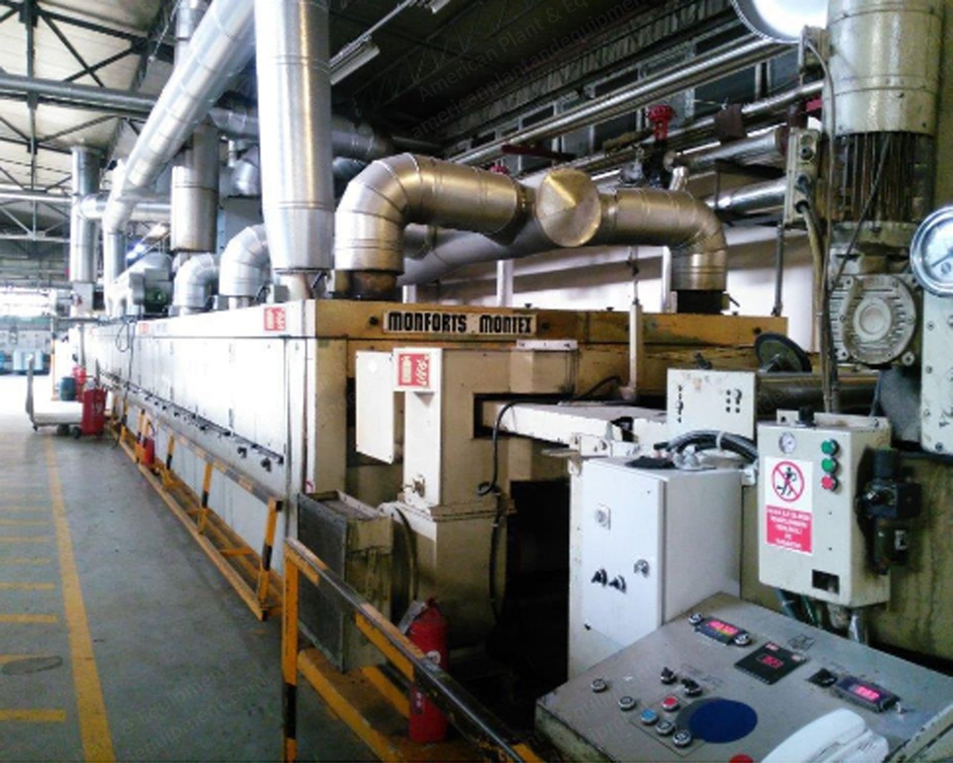Monforts Stenter, 1991, 6 Zones, 1800mm Working Width, Oil Heated, Mahlo Weft Straightener