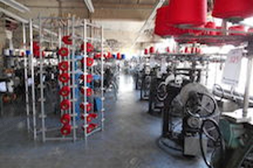 Complete Knitting Plant, Diameter 4" to 14", for Knitted Caps and Scarfs, with Shima Seiki, Orizio, Mayer, Tompkins, and Scott & Williams Machines