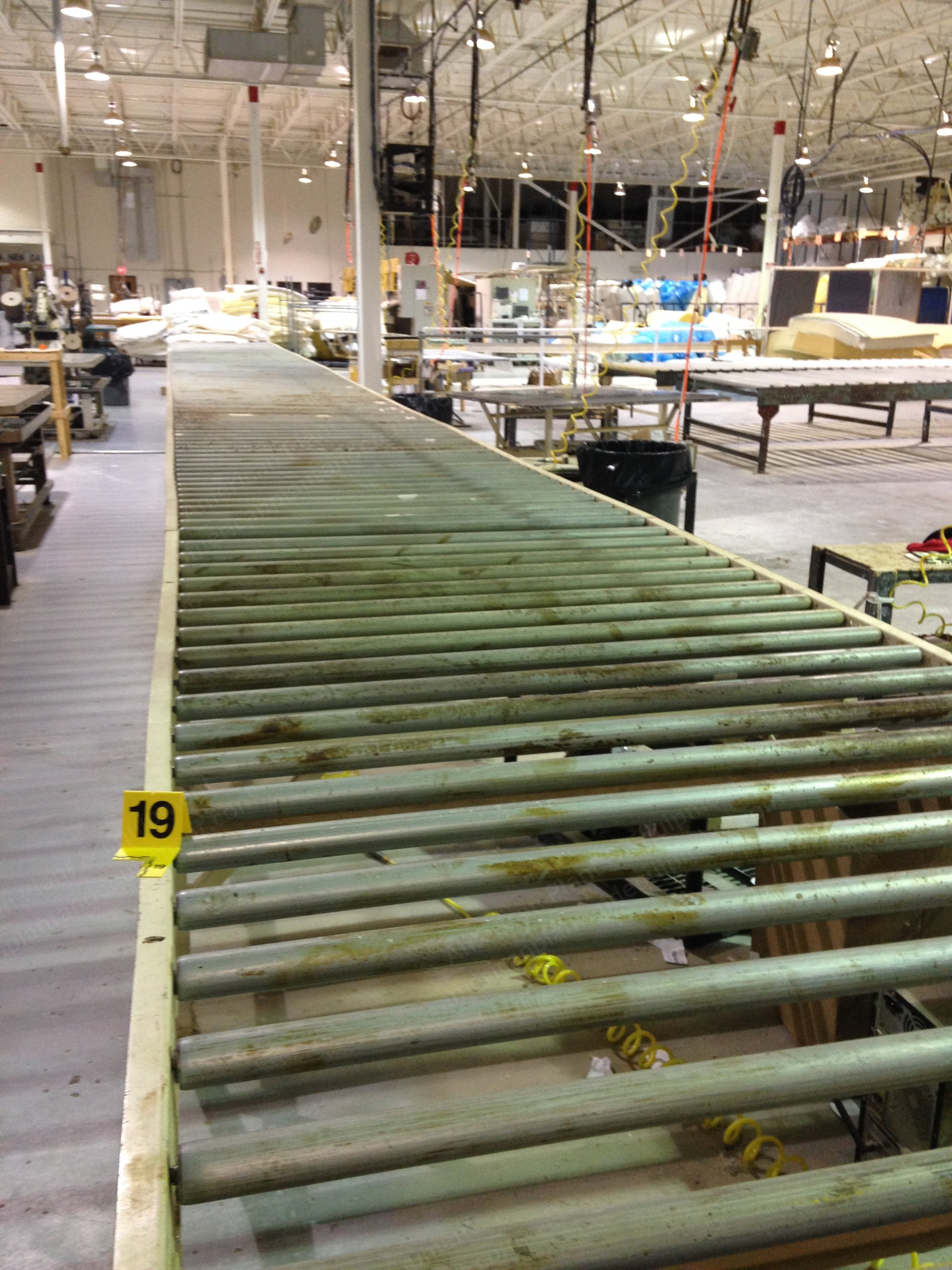 Conveyor, 59 Inch Width, 70 ft Total Length, Roller Diameter 1.75 Inch