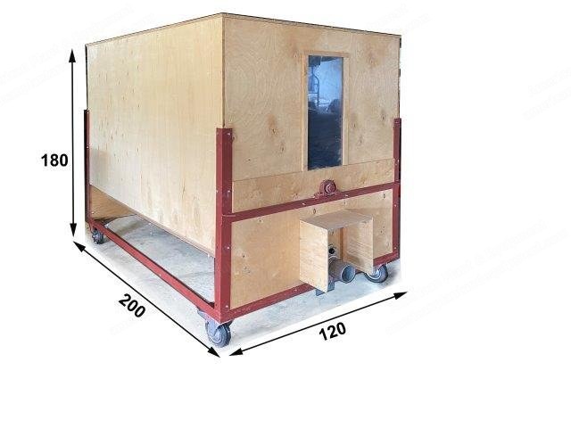 Mixing Chamber, Wood Panel and Angle Steel Frame