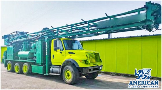 Schramm, T685WS-C, 2008, Long Tower Mast Rig, Sullair 1350 CFM / 500 PSI Compressor, Cummins 755 HP Deck Engine, Mounted on International 7600 8x4 Truck