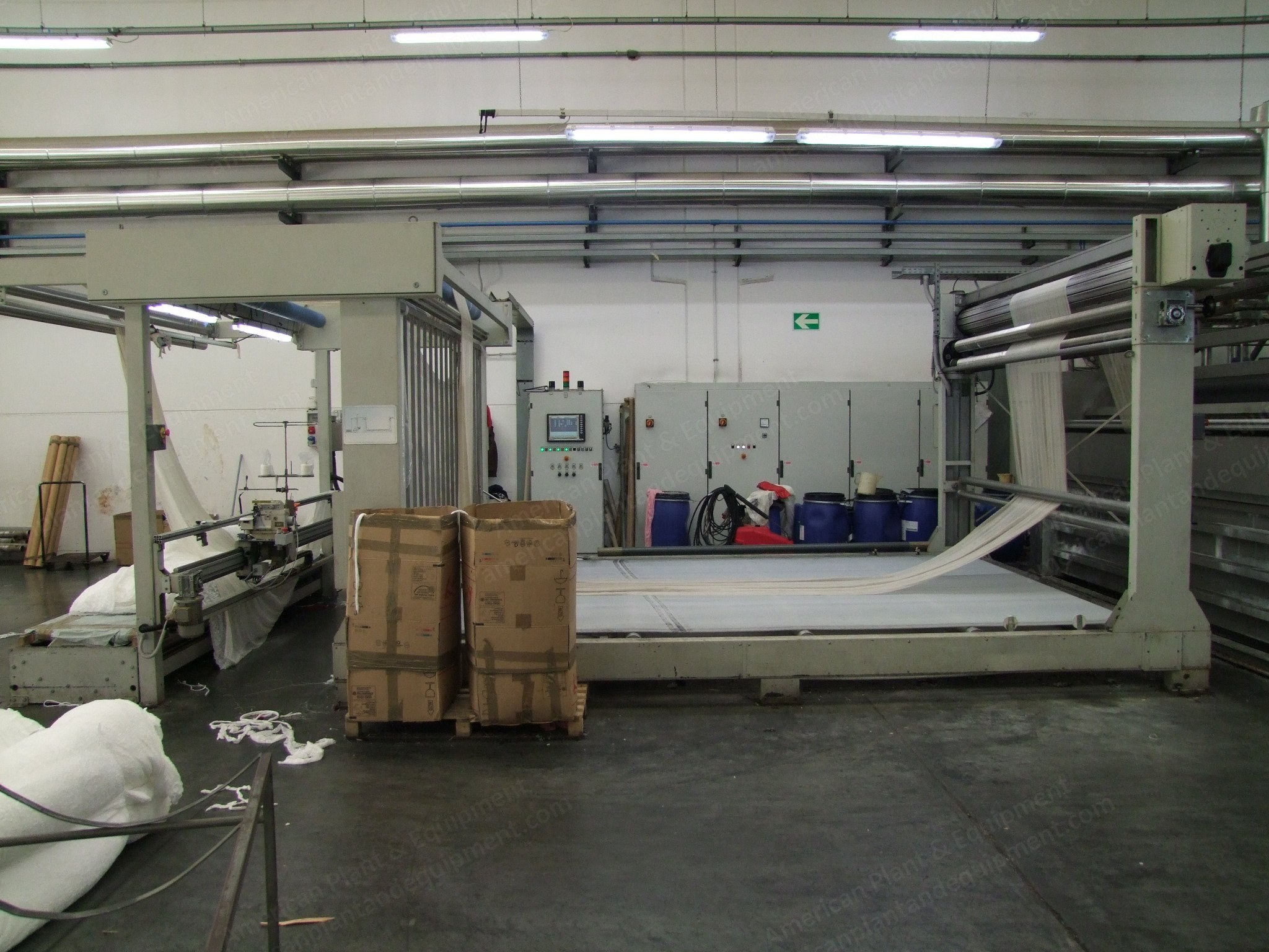 Bruckner, 2008, Stenter, Width 3600mm, 8 Chambers, Oil Heated, Vertical Pin Chain, with Noseda Washing Entry