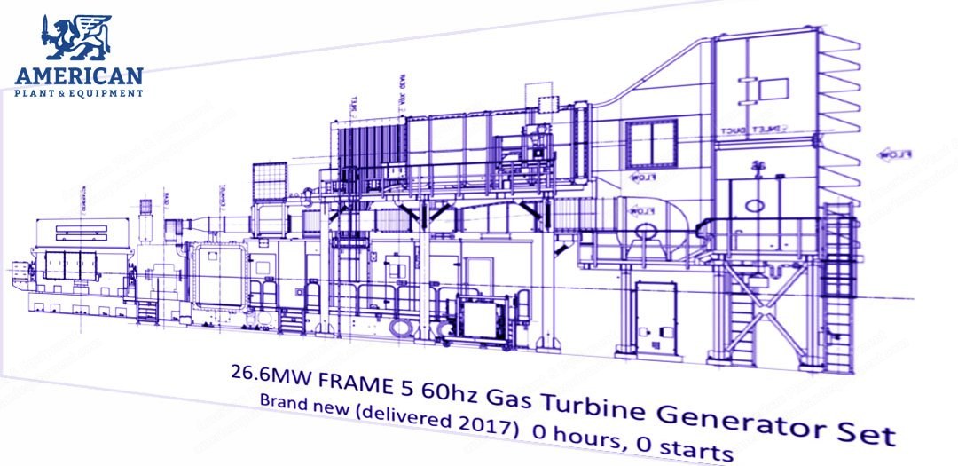 GE, MS5001 PA DNL, 2017, Frame 5 Gas Turbine Generator Set, 26.6MW, 60Hz