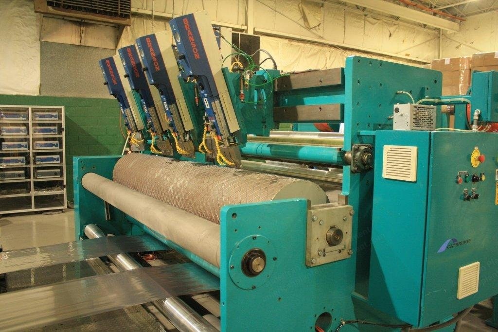 Catbridge, Ultrasonic Quilting Machine, 118" (3000mm) Width, 8 Branson Series 2000 Heads, 2"x2" Diamond Pattern Roller