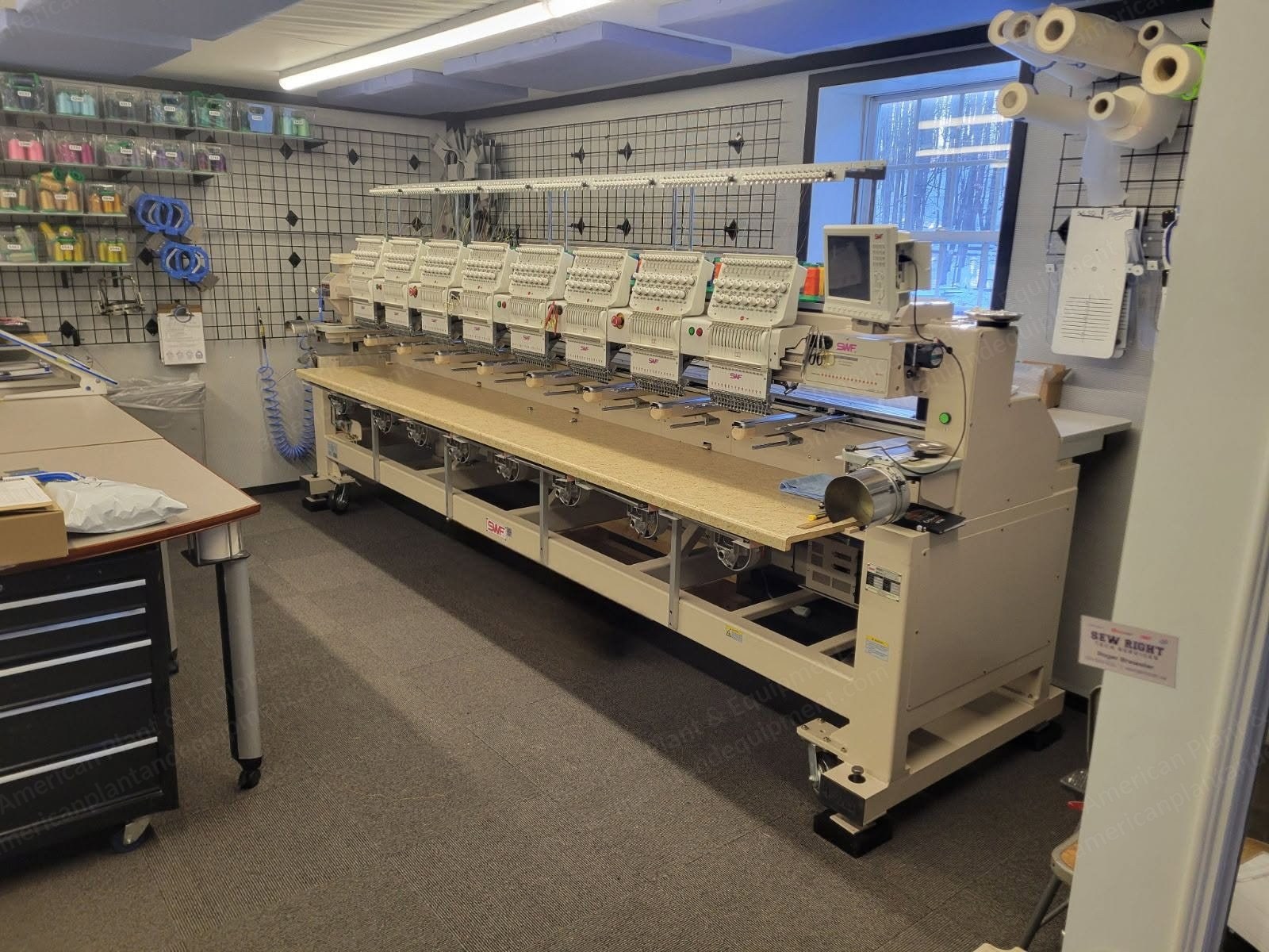 SWF, K-UH 1508-45, 8 Head Embroidery Machine, 15 Needles, 3 Phase, 110V