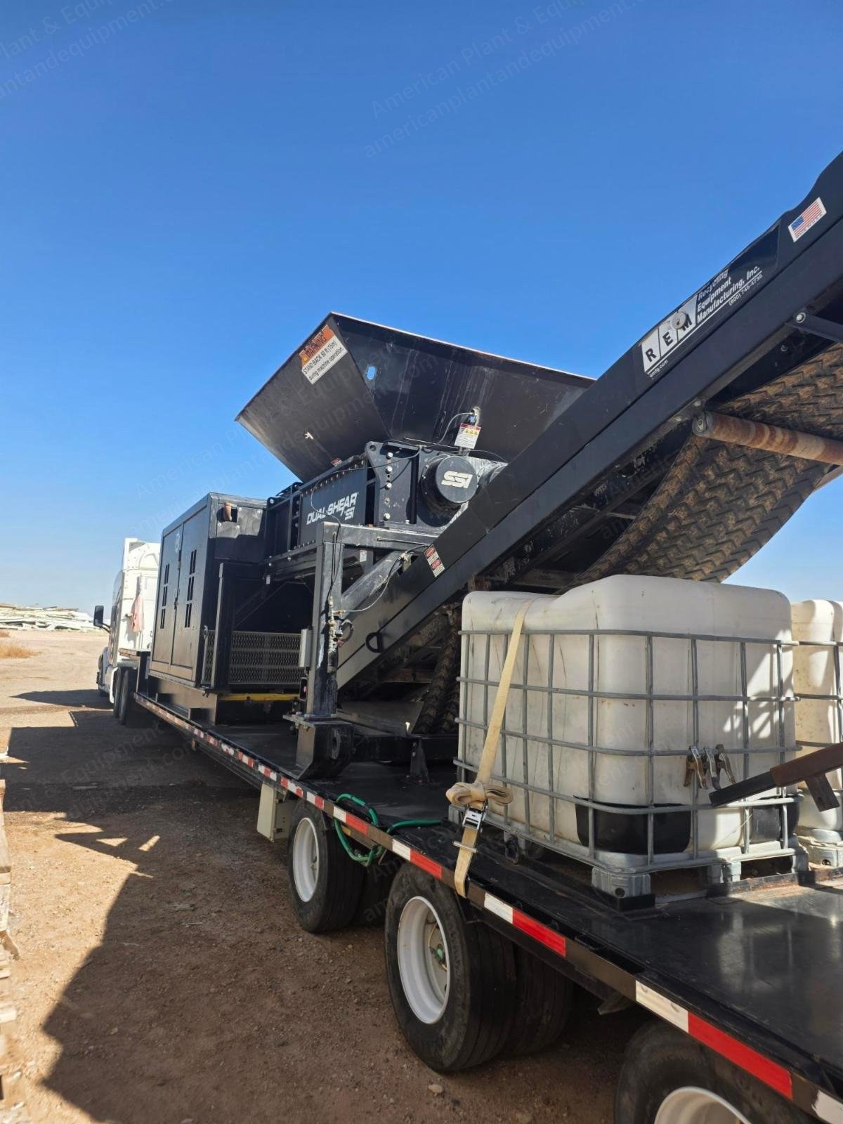 SSI, M120, 2021, Mobile Shredder, Caterpillar C6 Engine, Diesel Over Hydraulic, with 2019 Peterbilt 579 Truck and 2020 Dunnan Trailer