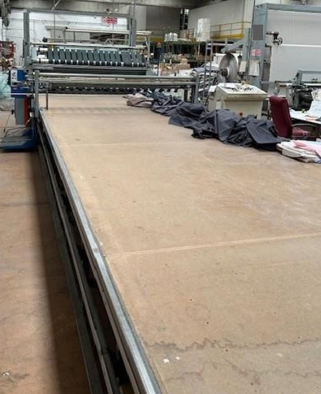 Fecken-Kirfel Cutting-Spreading Bench, 1997, with CAD Table
