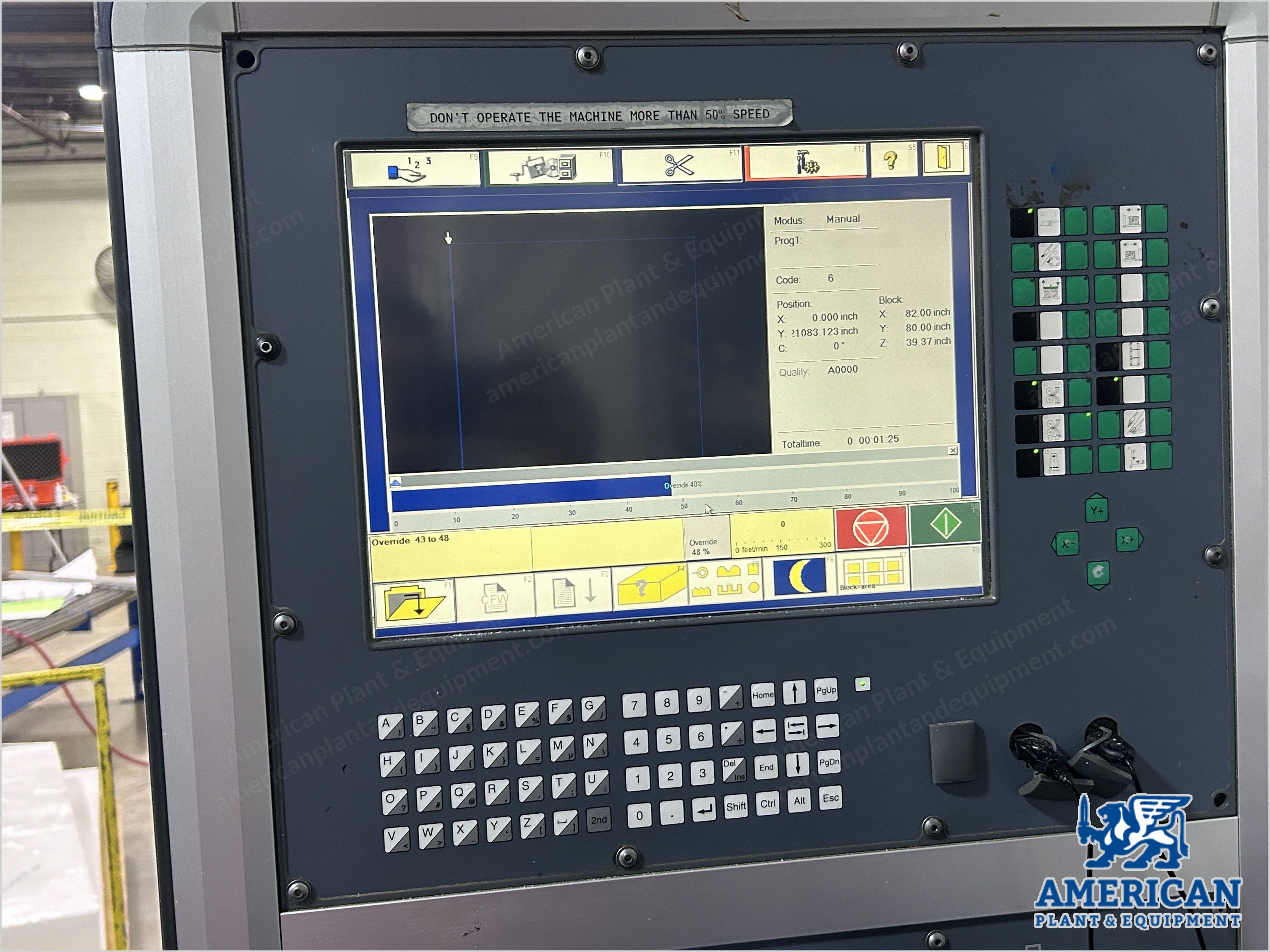 Baumer, OFS-VT, 2004, CNC Cutting Machine, 50" Bun Height, 88" x 125" Max Bun Size