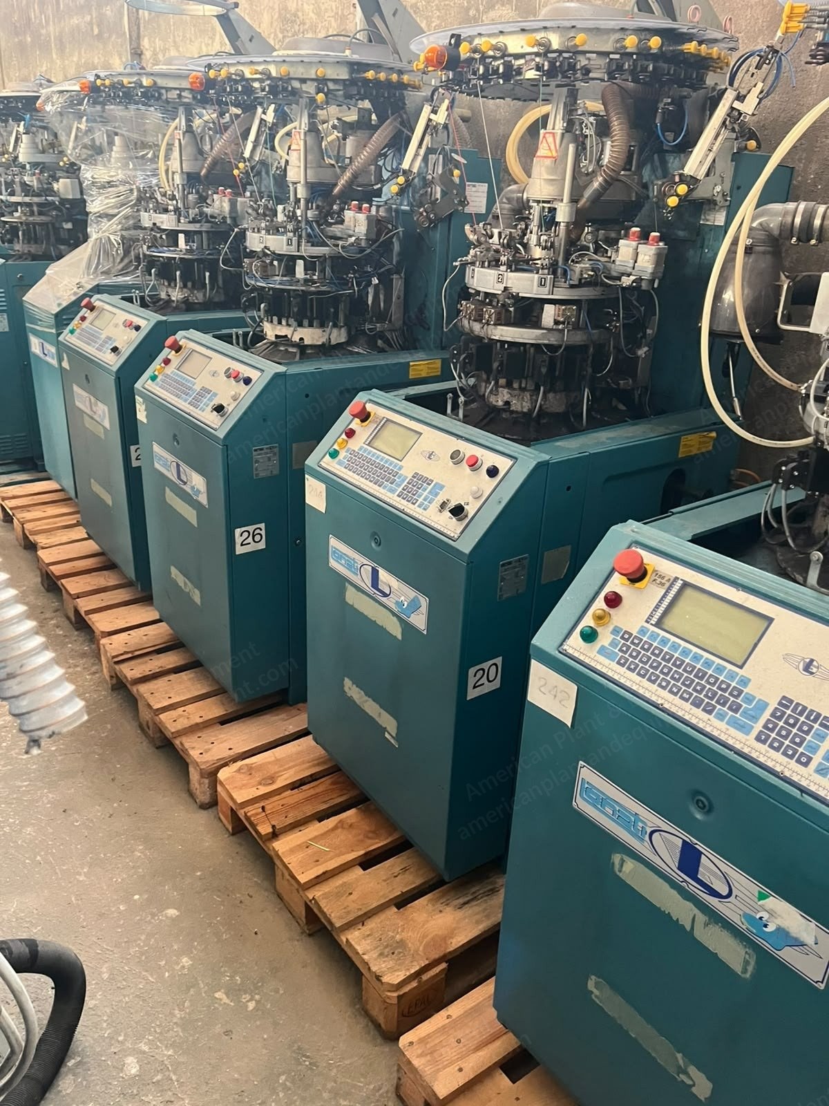 Lonati, FL 626 CT, 2004, Sock Knitting Machines, 156 Needles, Gauge 36, 7 Units