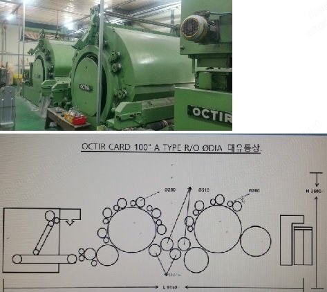 Octir, Semi-Worsted Card, 1987, 3500mm Working Width, 2 Cylinders