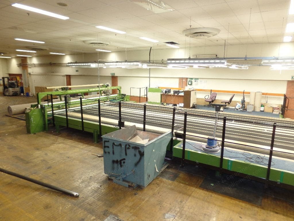 Final Inspection Machine with Conveyor, for Backcoated Carpets, with Unwinding, Cross Cutting, Wind-up