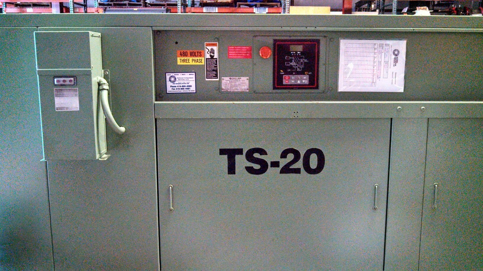 Sullair, TS20-125L-AC, 1992, 150 HP, 125 PSI, Air Cooled