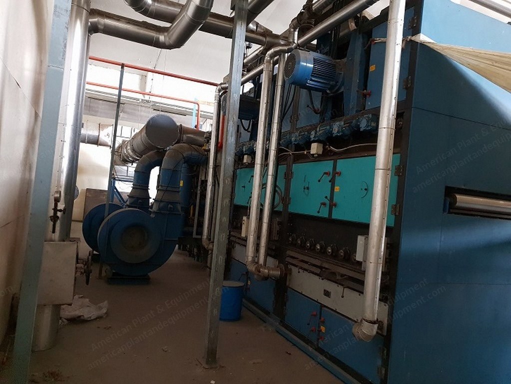 Monforts Benninger, Pad Dry Thermosol Dyeing Range, 2003, Working Width 3200mm, Roller Width 3400mm, Thermic Oil Heated