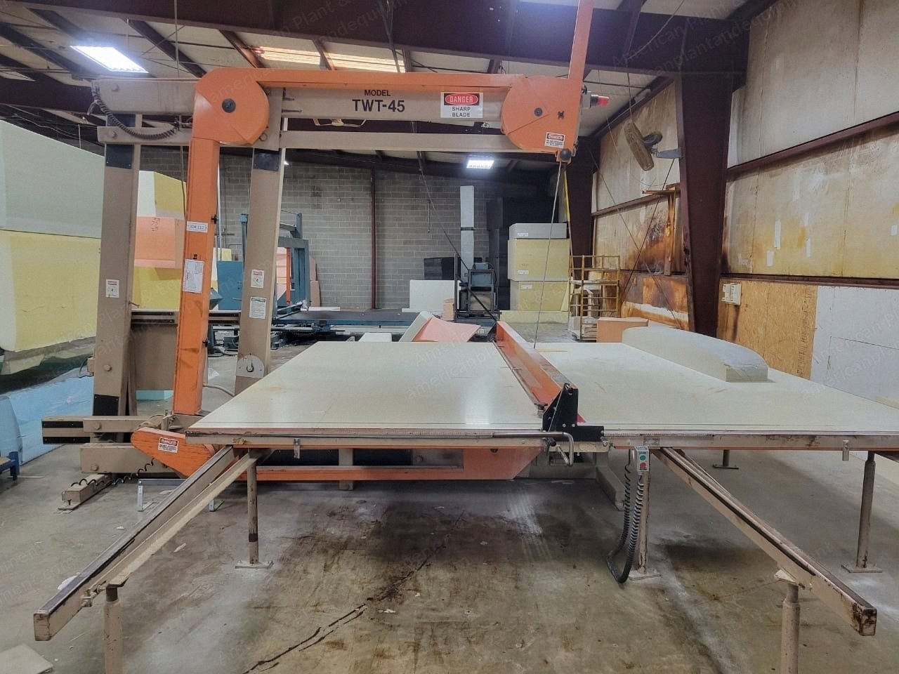 Edge Sweets, TWT-45, Tilt Cutting Machine for Foam, 50" x 11' x 60" Capacity, Cuts Both Ways