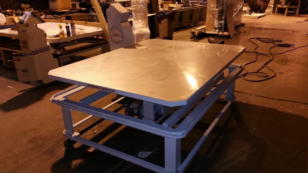 Atlanta Attachment, Tape Edge Machine, Queen Size, Singer 300U Head, 79x59 inch Stainless Steel Table