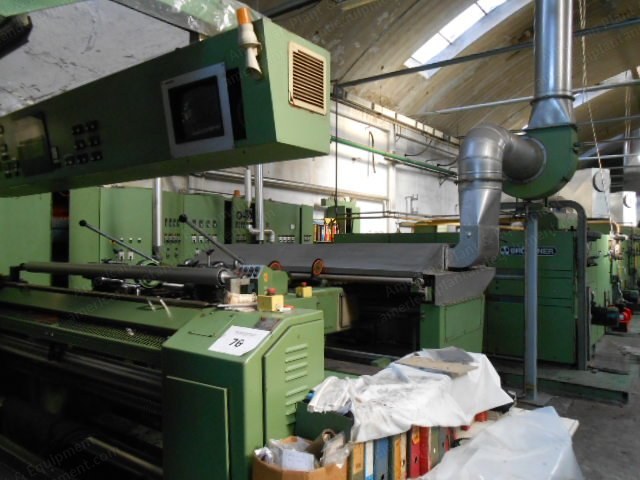 Bruckner, 1995, Gas-Fired Stenter, 7 Chambers, Vertical Pin and Clip Chain, Padder, Weft Straightener