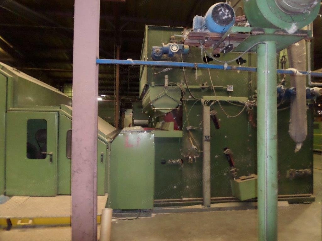 Bonino, 2N, Phoenix, Complete Non-Woven Thermo Bonding Line, 1996, 2800mm Carding Width, 3600mm Crosslapper Outlet, Gas Heated Dryer