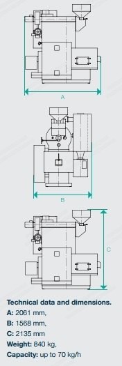 Bühler, RoastMaster 20, Capacity up to 70 kg/hr, 2061x1568x2135mm