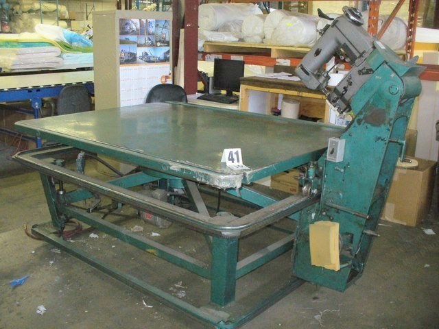 James Cash, Tape Edge Machine, 74x52 inch Table, with Sewing Head and Carriage