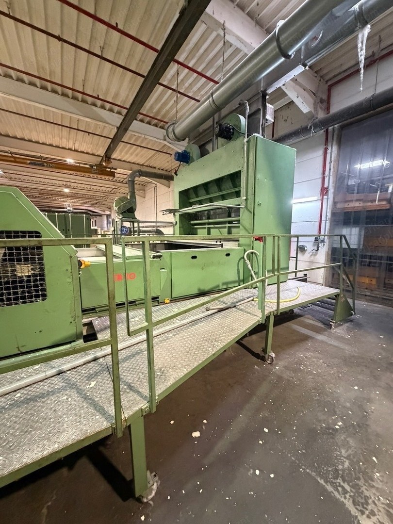 Hergeth Hollingsworth Double Doffer Card, 2500mm Working Width, with Autefa Cross-Lapper, 1991 to 2014