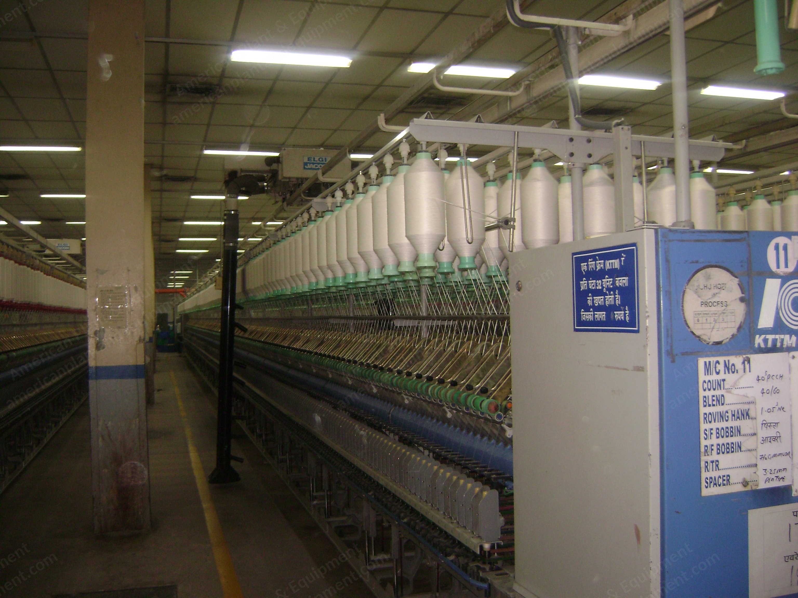 KTTM, Ring Frames, 1999, 864 Spindles, 70mm Gauge, 45kW