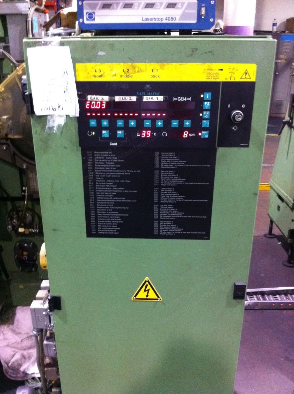 Karl Mayer, HKS 3 M, 2002, 170" Width, 28 Gauge, Tricot Knitting Machine