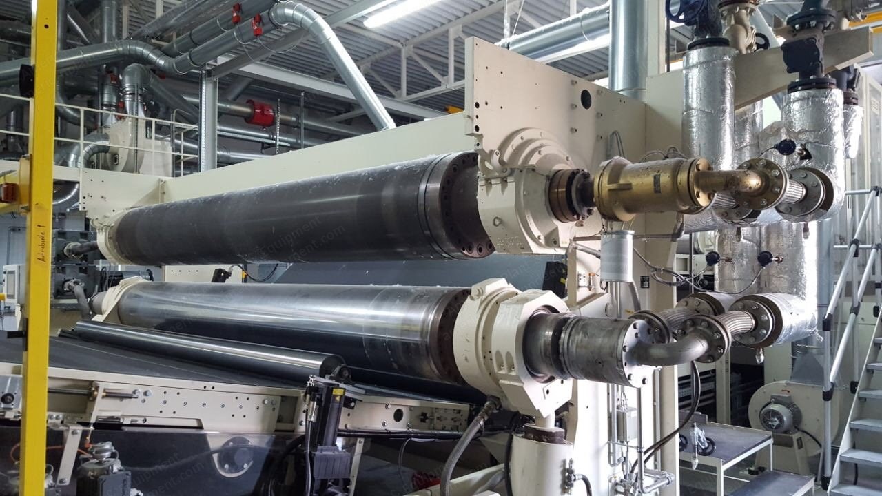 Kusters Thermobonding Calander, 1992, 3900mm Width, 3 Rollers, Oil Heated
