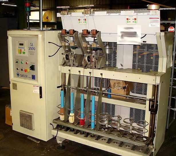 Giesse, SL 2000/EM, 2002, 4 Spindles, 0.8mm to 12mm Yarn Diameter, with Creel