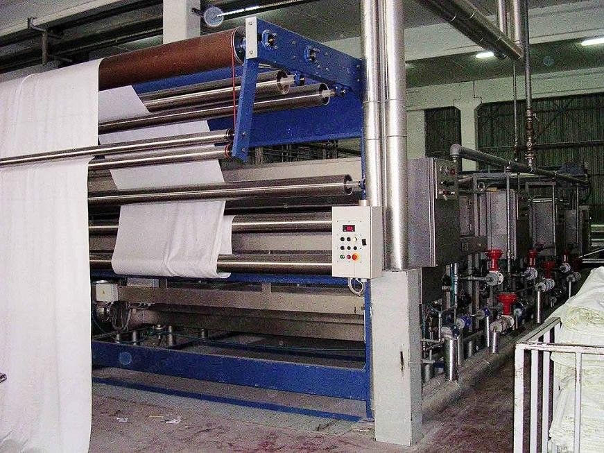 Mezzera, Open Width Washing Machine, 2003, 3400mm Working Width, PLC Control