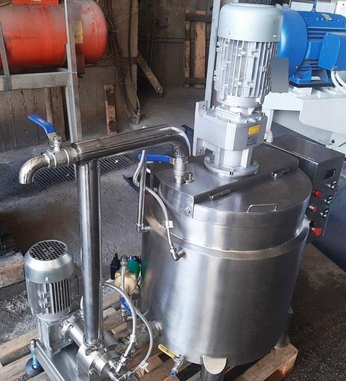 Stainless Steel Chocolate Ball Mill, 100kg capacity, 8mm balls, Double Jacket, Chocolate Pump